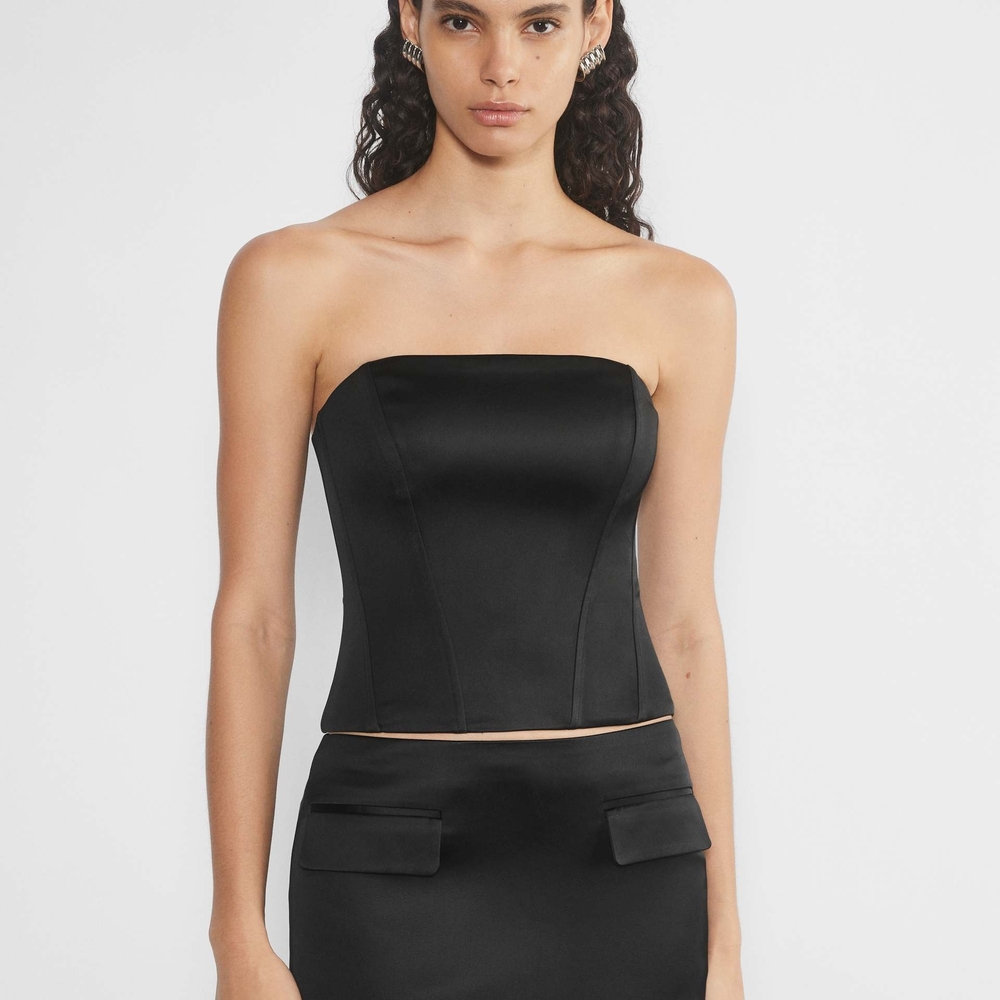 Aritzia Black Strapless Corset Top